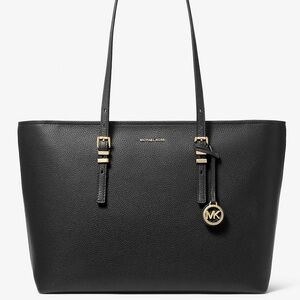 Michael Kors Black Tote with Gold Accents